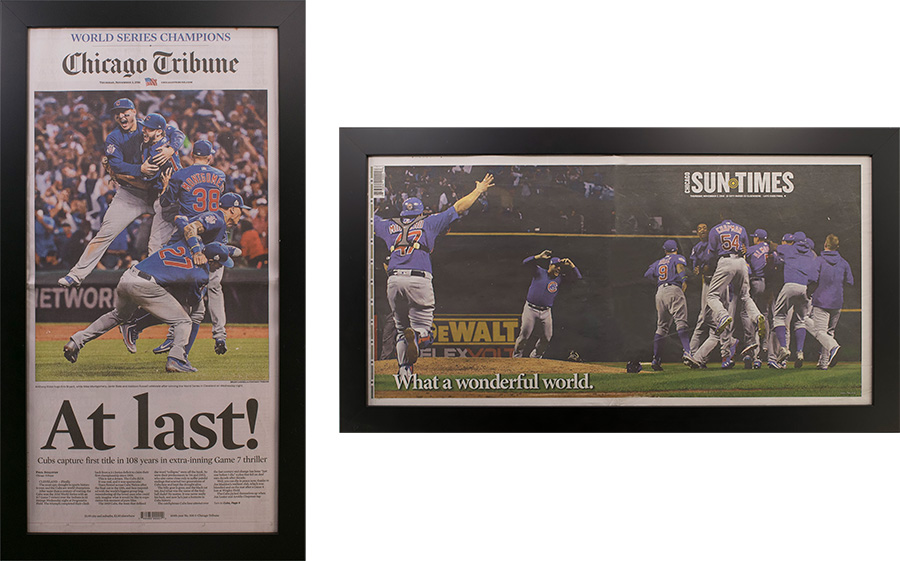 The At Thepaperframer Com Two Chicago Cubs 2018 World Series Tribune Sun Times Newspaper F